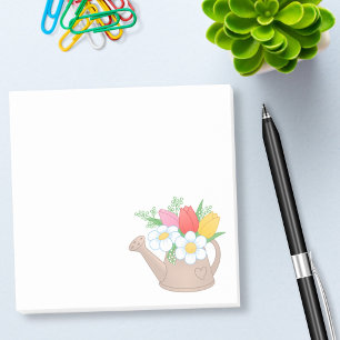 Notas Post-it® Regadera del jardín con las flores