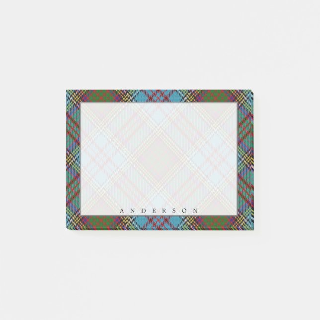 Notas Post-it® Regal Scottish Clan Anderson Tartan (Anverso)