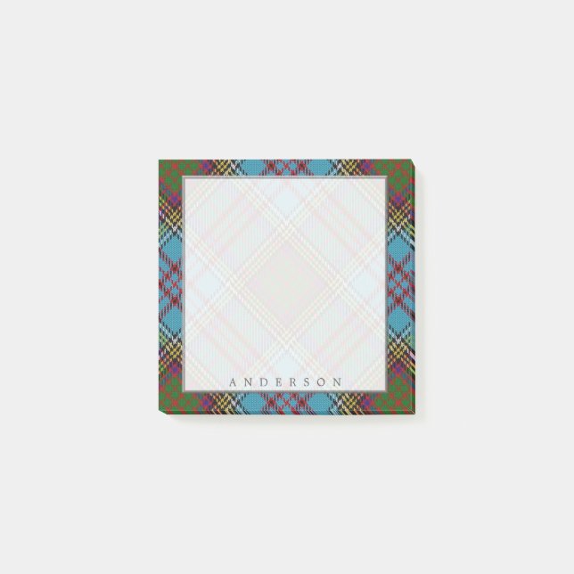 Notas Post-it® Regal Scottish Clan Anderson Tartan (Anverso)