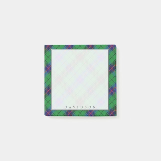 Notas Post-it® Regal Scottish Clan Davidson Tartan (Anverso)