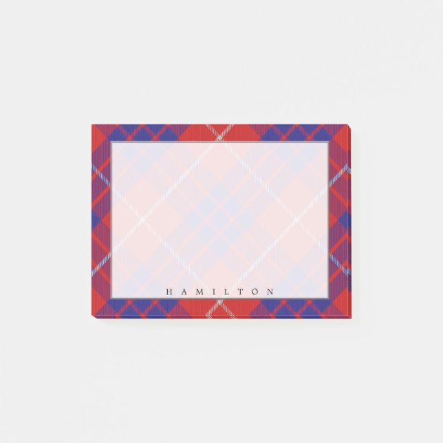 Notas Post-it® Regal Scottish Clan Hamilton Tartan (Anverso)