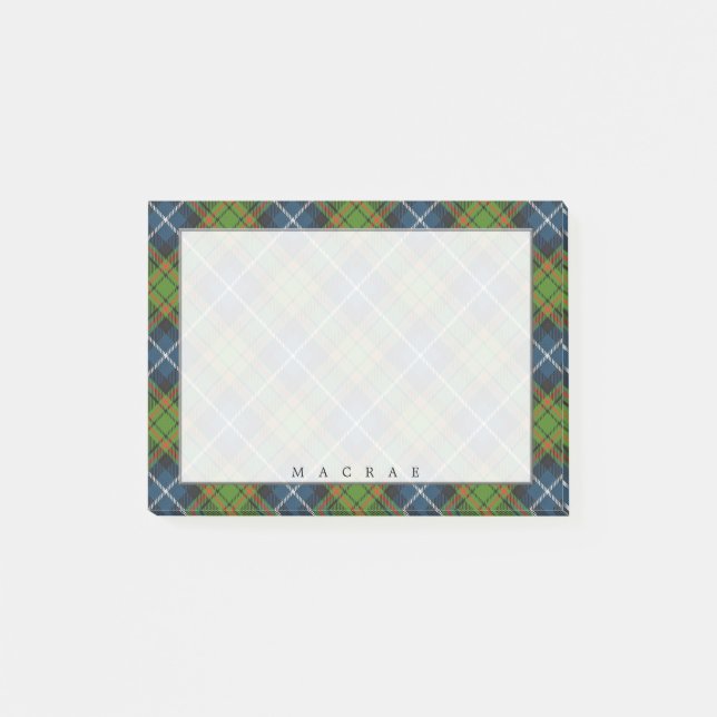 Notas Post-it® Regal Scottish Clan MacRae Tartan (Anverso)