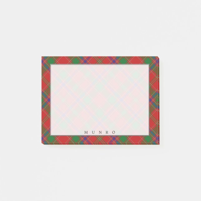 Notas Post-it® Regal Scottish Clan Munro Tartan (Anverso)