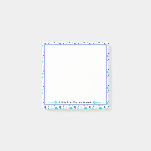 Notas Post-it® Regalo de agradecimiento para maestro con lunares  (Anverso)