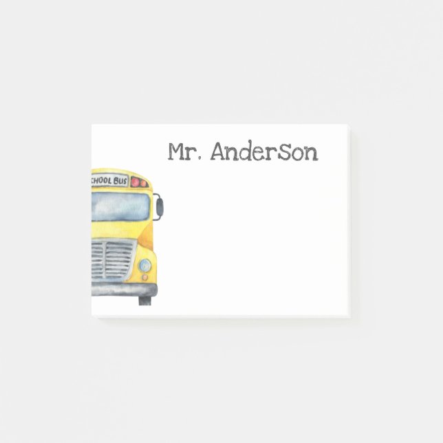 Notas Post-it® Regalo de conductor de autobús escolar personaliza (Anverso)
