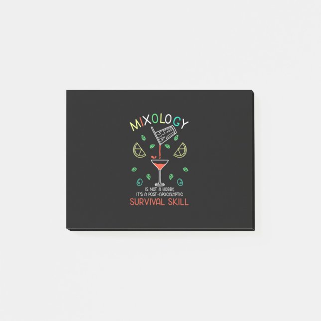Notas Post-it® Regalo de Navidad | Bartender Mixólogo (Anverso)