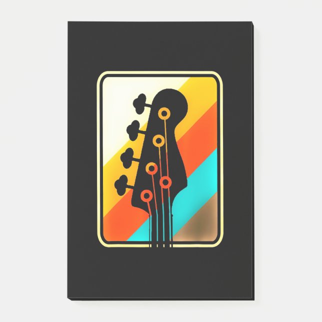 Notas Post-it® Regalo de Navidad | Jugador de guitarra retro vint (Anverso)