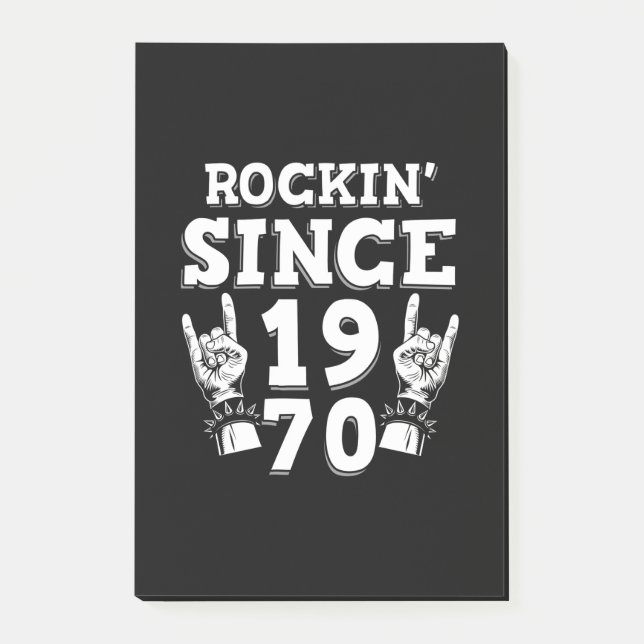 Notas Post-it® Regalo de Navidad | Rockin Desde 1970 (Anverso)
