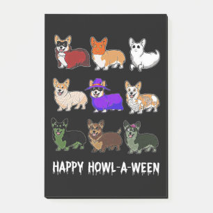 Notas Post-it® Regalo de perro Gracioso Halloween de Perro Corgi