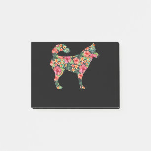 Notas Post-it® Regalo floral siberiano husky  Agradable regalo de
