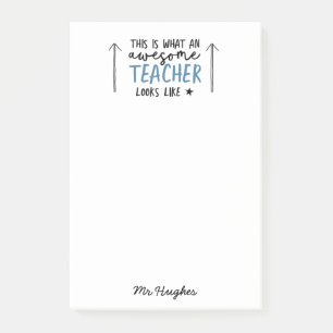 Notas Post-it® Regalo moderno del azul de la tipografía del