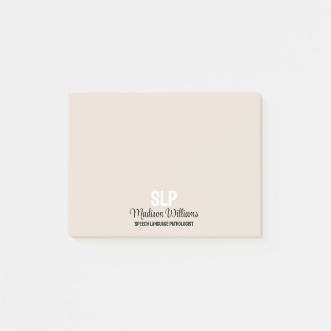 Notas Post-it® Regalo patólogo de lenguaje de voz SLP personaliza (Anverso)