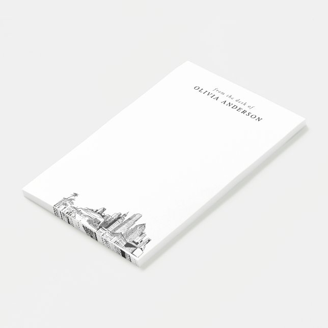 Notas Post-it® Regalo profesional moderno de Miami Personalizado (En perspectiva)