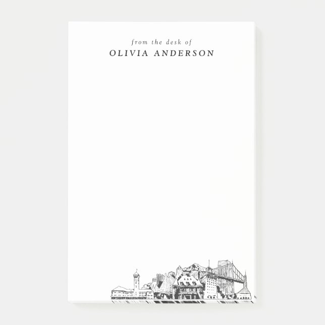 Notas Post-it® Regalo profesional Portland moderno personalizado (Anverso)