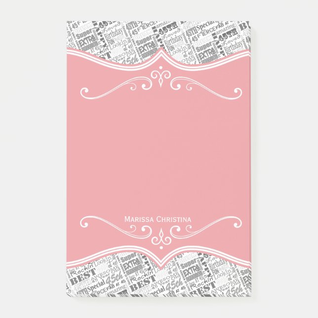 Notas Post-it® Regalos Personalizados de la Fiesta de Cumpleaños  (Anverso)