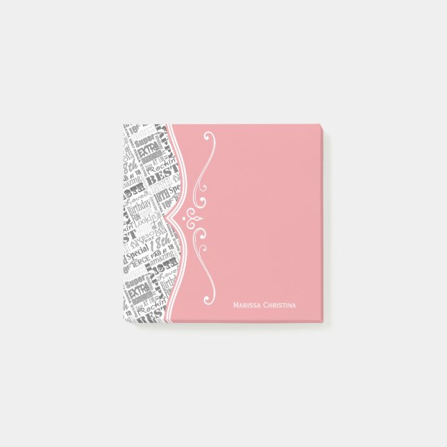 Notas Post-it® Regalos Personalizados de la Fiesta de Cumpleaños  (Anverso)