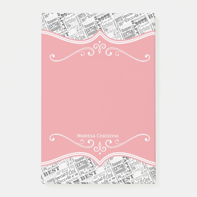 Notas Post-it® Regalos Personalizados de la Fiesta de Cumpleaños  (Anverso)