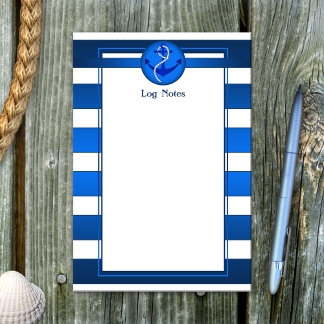 Notas Post-it® Registro de ancla blanca azul náutico