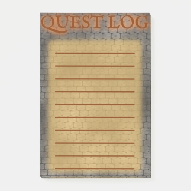 Notas Post-it® Registro de la búsqueda del RPG (Anverso)