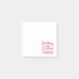 Notas Post-it® Reina de Cumpleaños en Cuarentena
