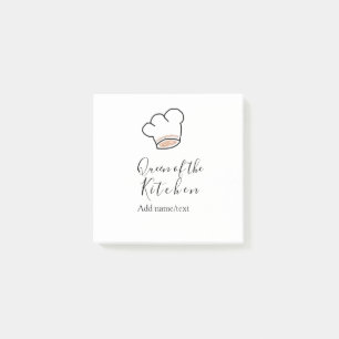 Notas Post-it® Reina de la cocina chef cocinando añadir nombre co