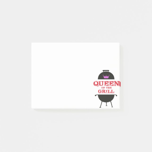 Notas Post-it® Reina Del Grill, Rojo De La Corona Rosa (Anverso)