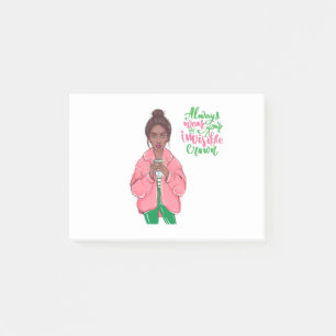 Notas Post-it® Reina verde y rosa