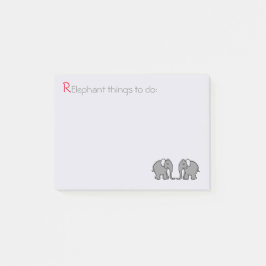 Notas Post-it® "RElephant para hacer" pares lindos grises del