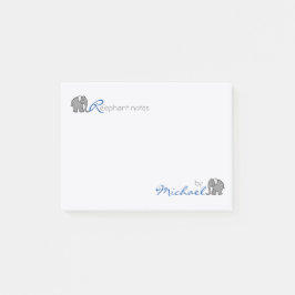 Notas Post-it® "RElephant personalizado observa" gris y el azul