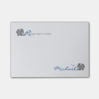 Notas Post-it® "RElephant personalizado observa" gris y el azul