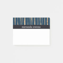 Notas Post-it® Relieve metalizado dorado elegante azul y falso