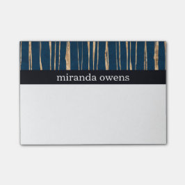 Notas Post-it® Relieve metalizado dorado elegante azul y falso