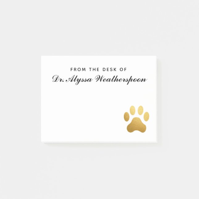Notas Post-it® Relieve metalizado dorado falso veterinario - pape (Anverso)