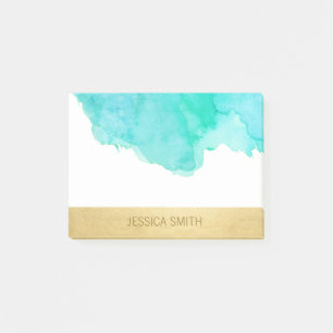 Notas Post-it® Relieve metalizado dorado personalizado de la