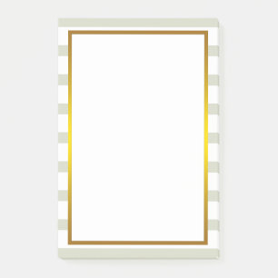 Notas Post-it® Relieve metalizado dorado raya verde blanco limpio