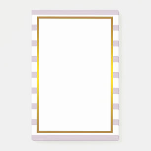 Notas Post-it® Relieve metalizado dorado Tiras rosadas limpias
