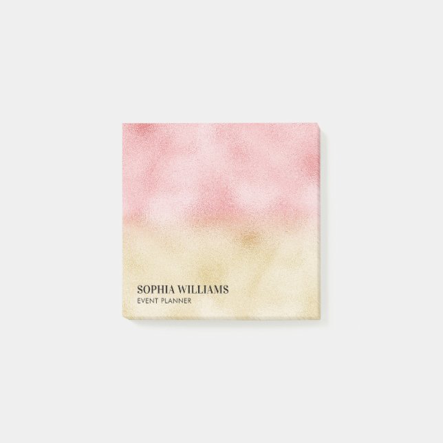 Notas Post-it® Relieve metalizado Ombre Rosa y Oro (Anverso)