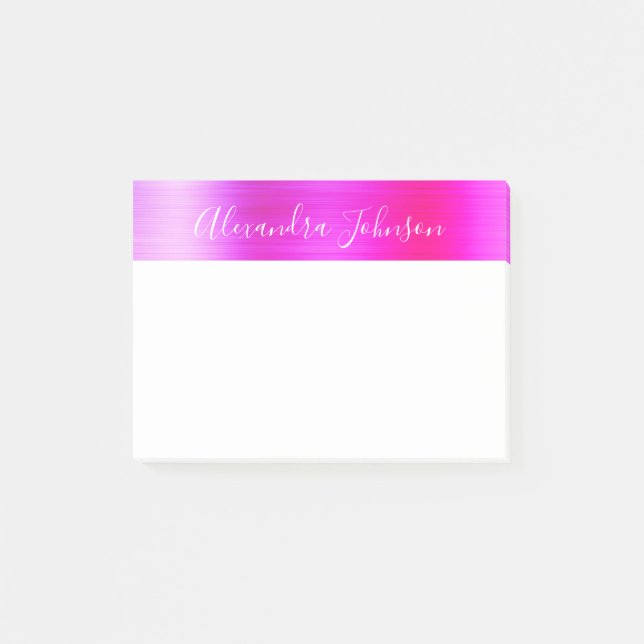 Notas Post-it® Relieve metalizado Pink Purple Profesional (Anverso)