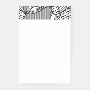 Notas Post-it® Remiendo negro y blanco 04 del modelo