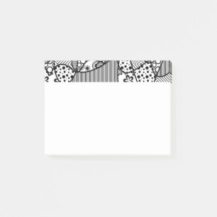Notas Post-it® Remiendo negro y blanco 04 del modelo