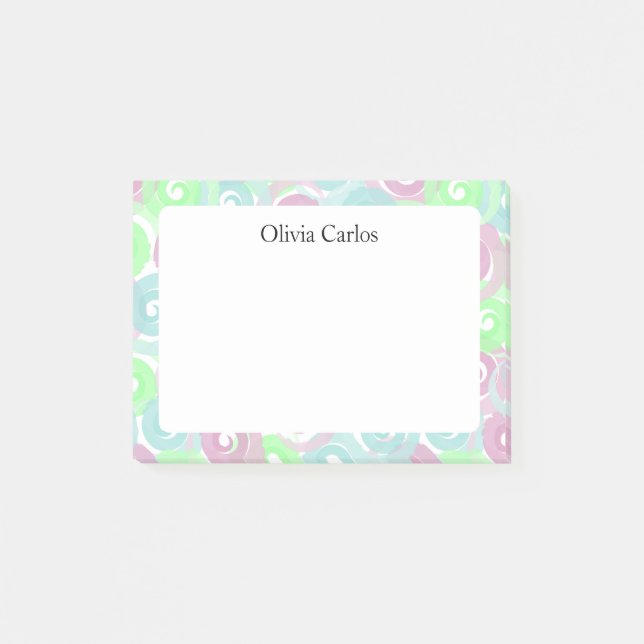 Notas Post-it® Remolino de Pastel Personalizado (Anverso)