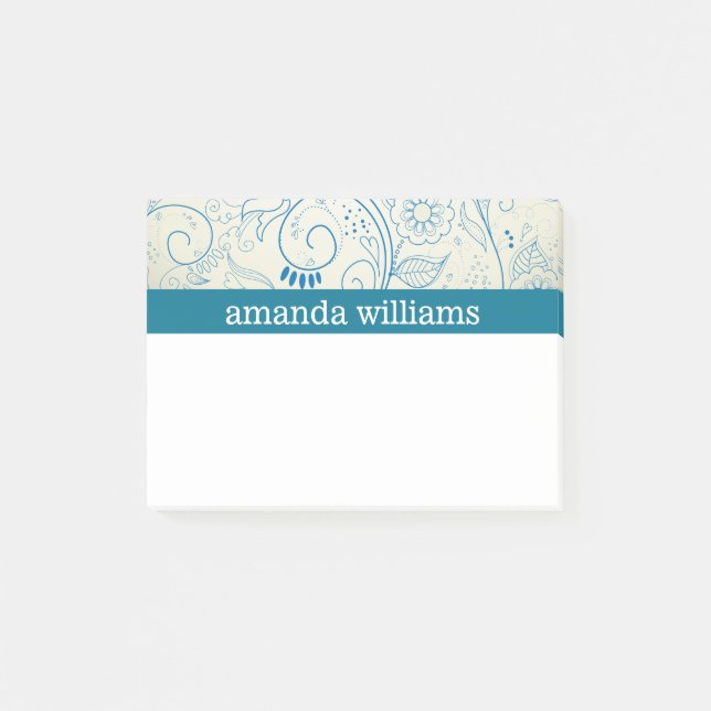 Notas Post-it® Remolinos azules (Anverso)