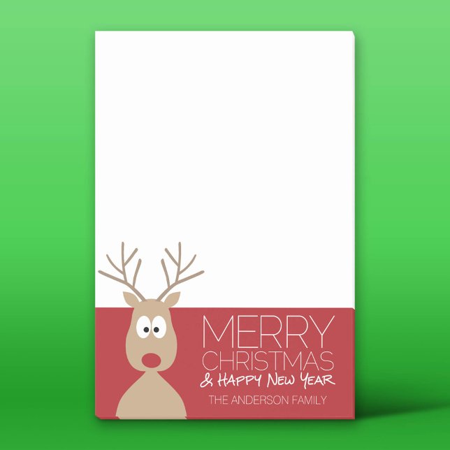 Notas Post-it® Reno Personalizado lindo - Feliz saludo de Navidad (Custom Post-It Notes)