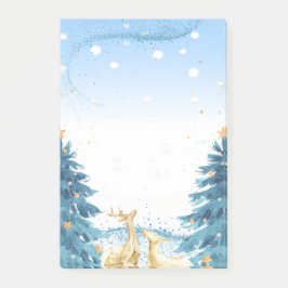 Notas Post-it® Renos dorados, Pinos azules