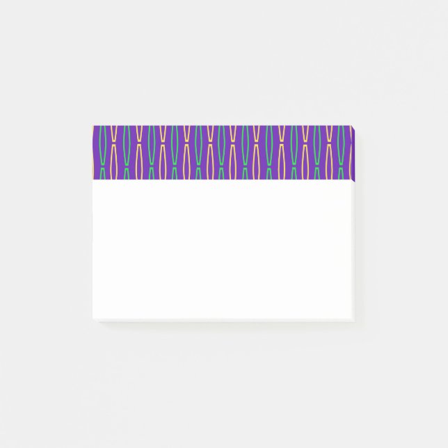 Notas Post-it® Repetición geométrica de Mardi Gras (Anverso)