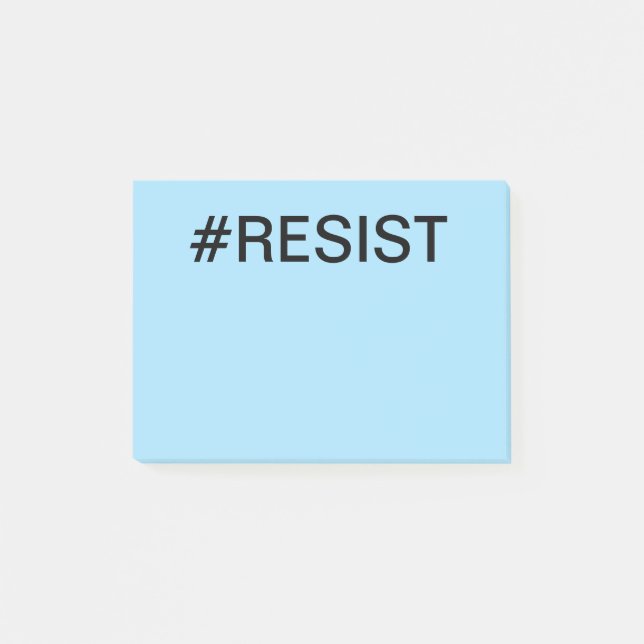 Notas Post-it® #Resist negrita texto negro sobre azul claro (Anverso)