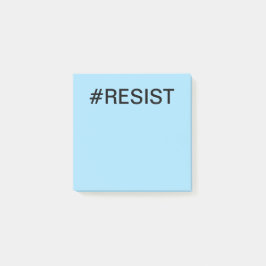 Notas Post-it® #Resist Protest texto negro sobre azul claro
