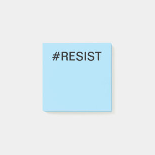 Notas Post-it® #Resist Protest texto negro sobre azul claro