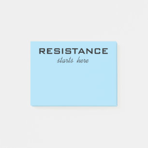 Notas Post-it® Resistencia empieza aquí texto negro sobre azul cl