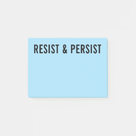 Notas Post-it® Resistir y resistir texto negro negrita sobre azul